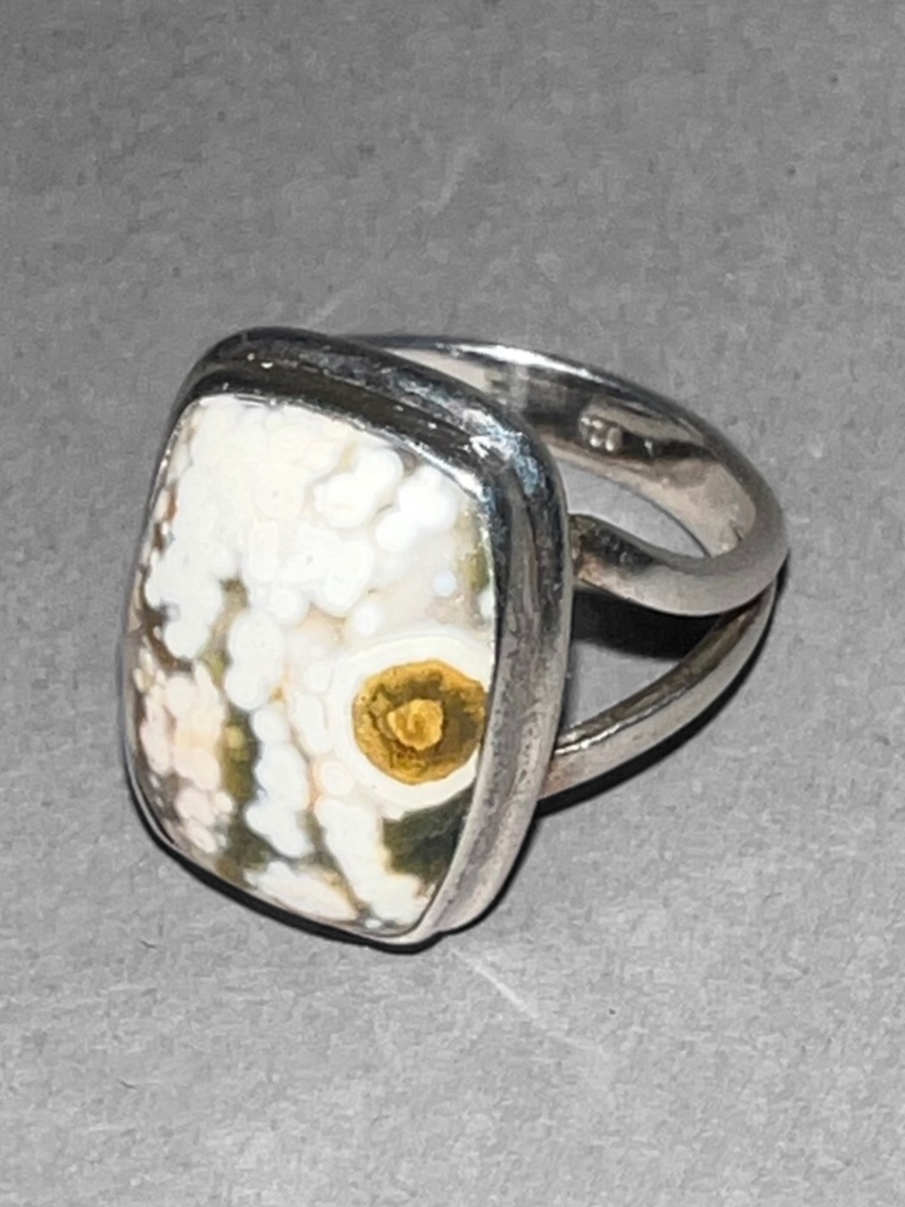 Rectangular Ocean Jasper Ring - Picture 2 of 9